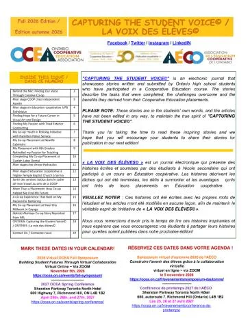2026 OCEA Capturing the Student Voice© - Fall 2026 Edition Preview Image